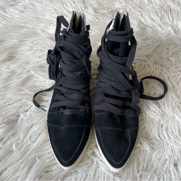 Jeffrey Campbell Enora Suede Leather Pointed Toe High Top Lace Up Sneaker Size 6 - Picture 6 of 12